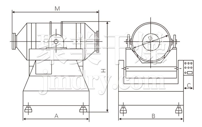 二维运动混合机结构示意图